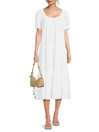 Zemimi Crinkled Cover-Up Midi-Dress