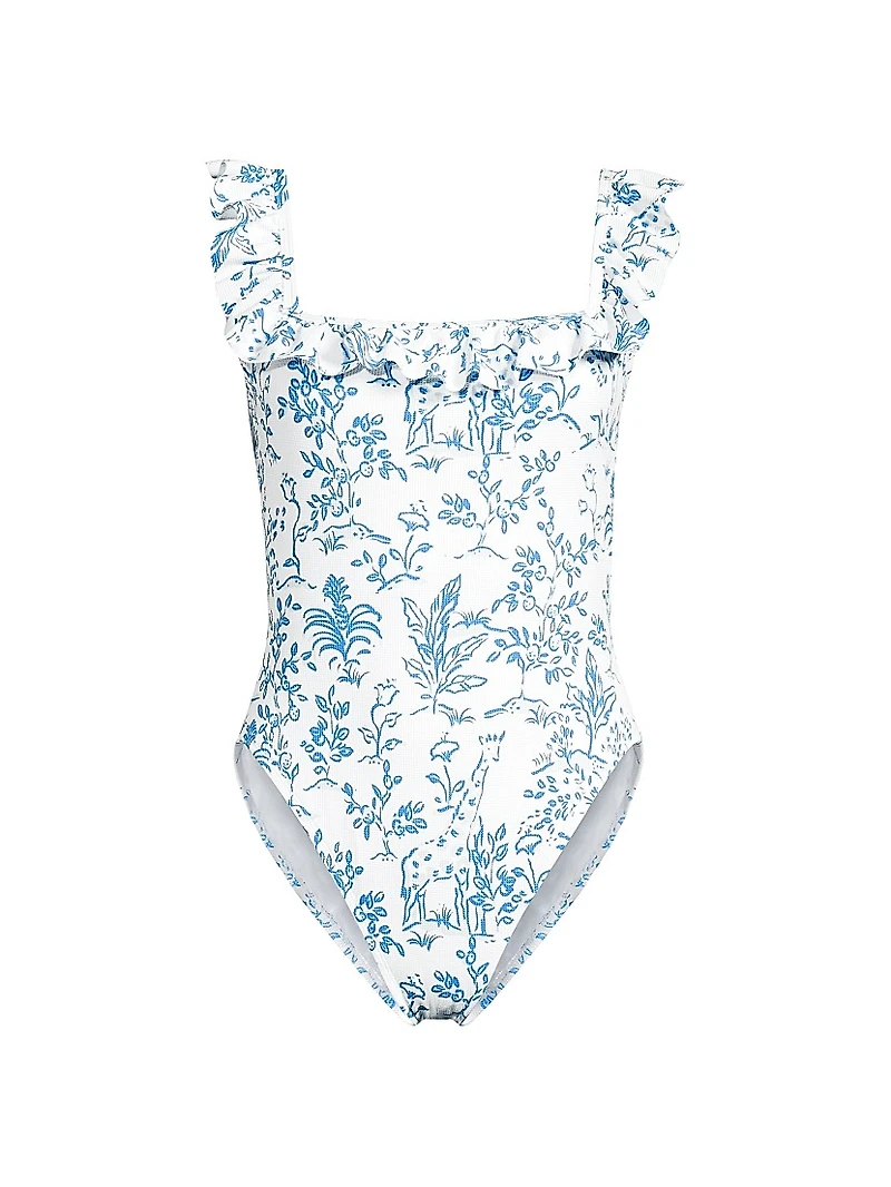 Aemma Ruffled Floral One-Piece Swimsuit