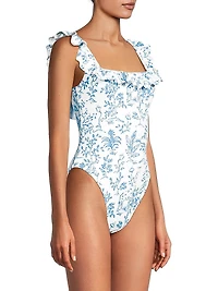 Aemma Ruffled Floral One-Piece Swimsuit