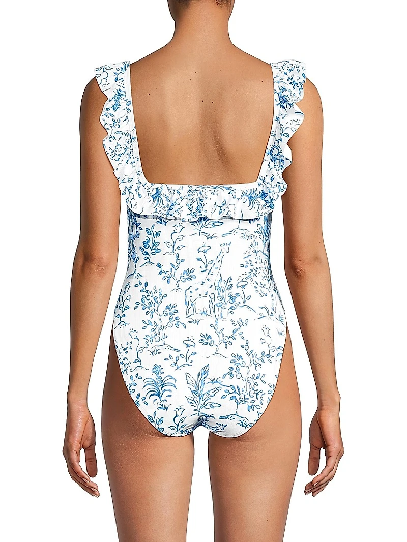 Aemma Ruffled Floral One-Piece Swimsuit