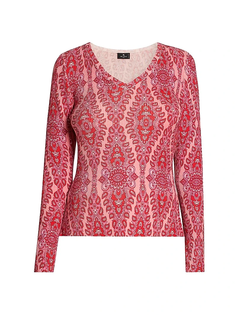 Medallion V-Neck Top