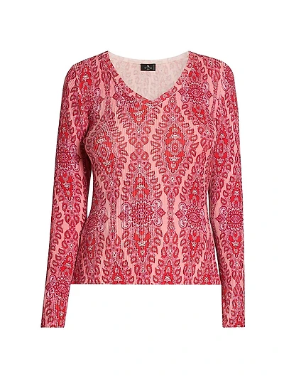 Medallion V-Neck Top