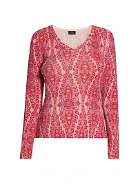 Medallion V-Neck Top