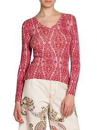 Medallion V-Neck Top