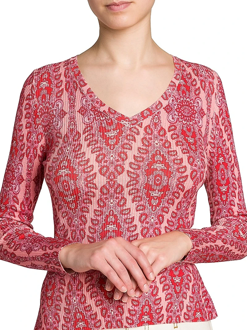 Medallion V-Neck Top
