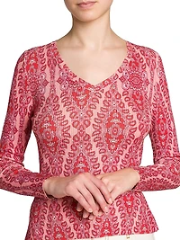 Medallion V-Neck Top