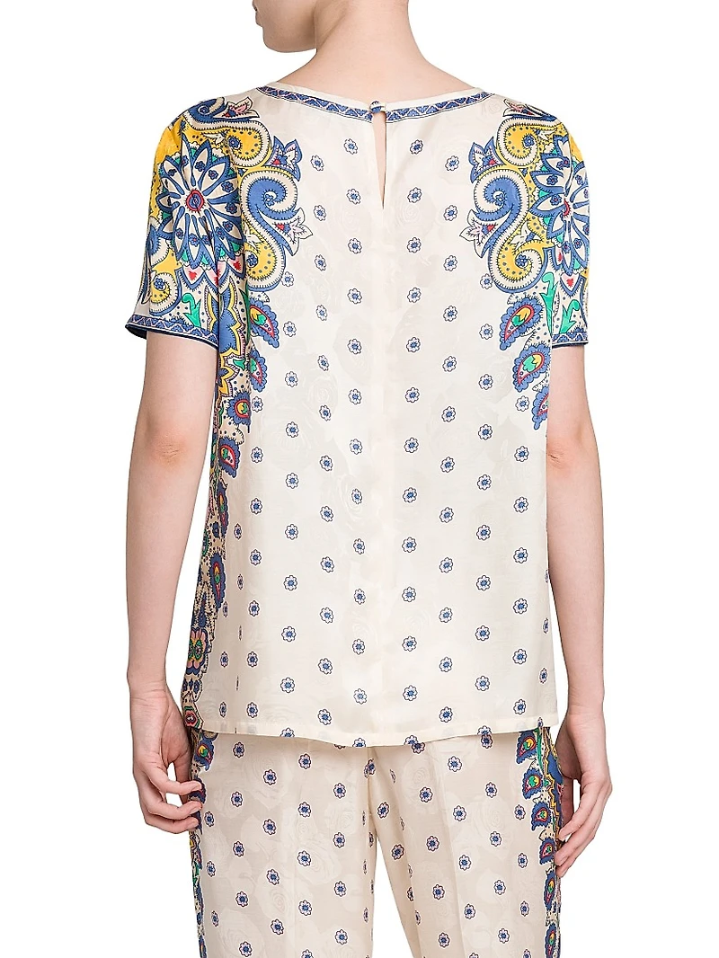 Medallion Short-Sleeve Blouse
