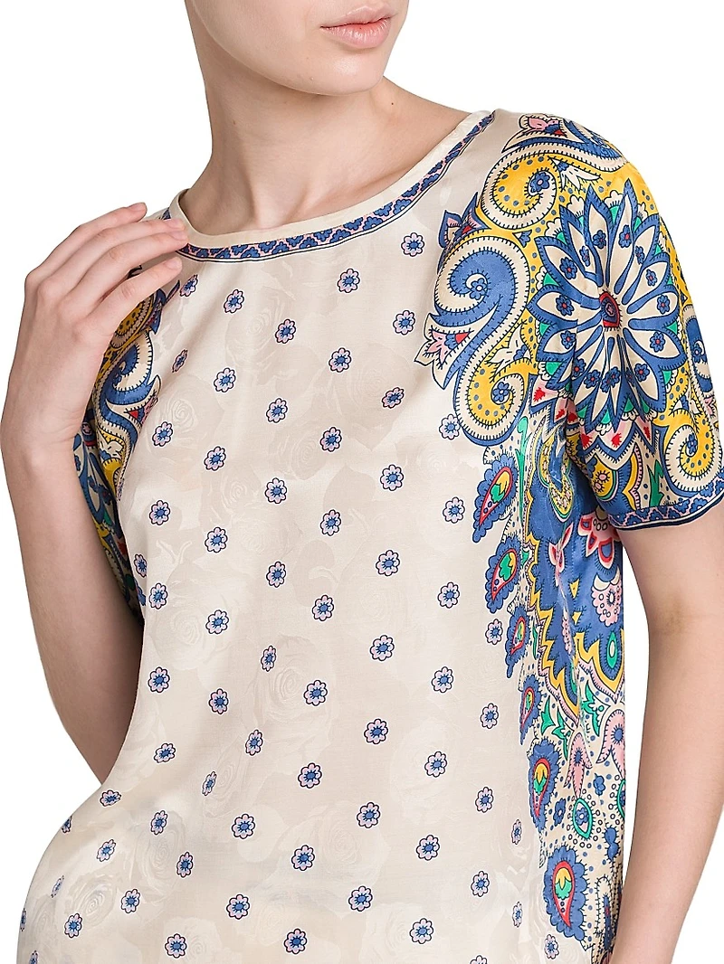 Medallion Short-Sleeve Blouse