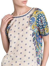 Medallion Short-Sleeve Blouse