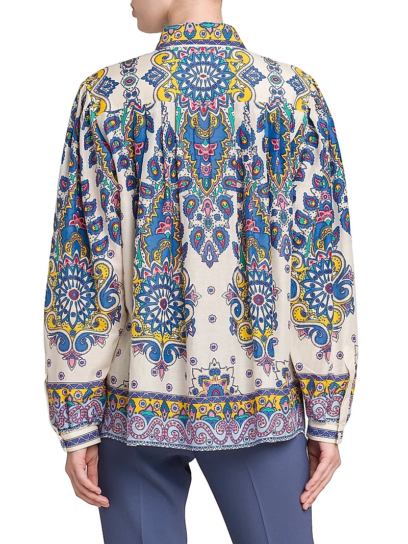 Medallion Cotton-Silk Blouse