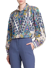 Medallion Cotton-Silk Blouse