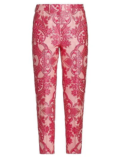 Medallion Brocade Cigarette Pants