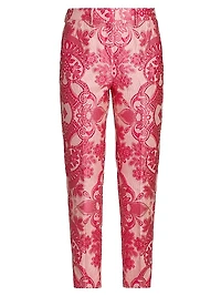 Medallion Brocade Cigarette Pants