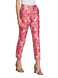 Medallion Brocade Cigarette Pants