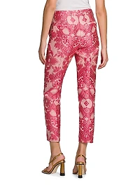 Medallion Brocade Cigarette Pants