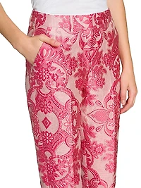 Medallion Brocade Cigarette Pants