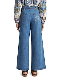 Drawstring Wide-Leg Jeans