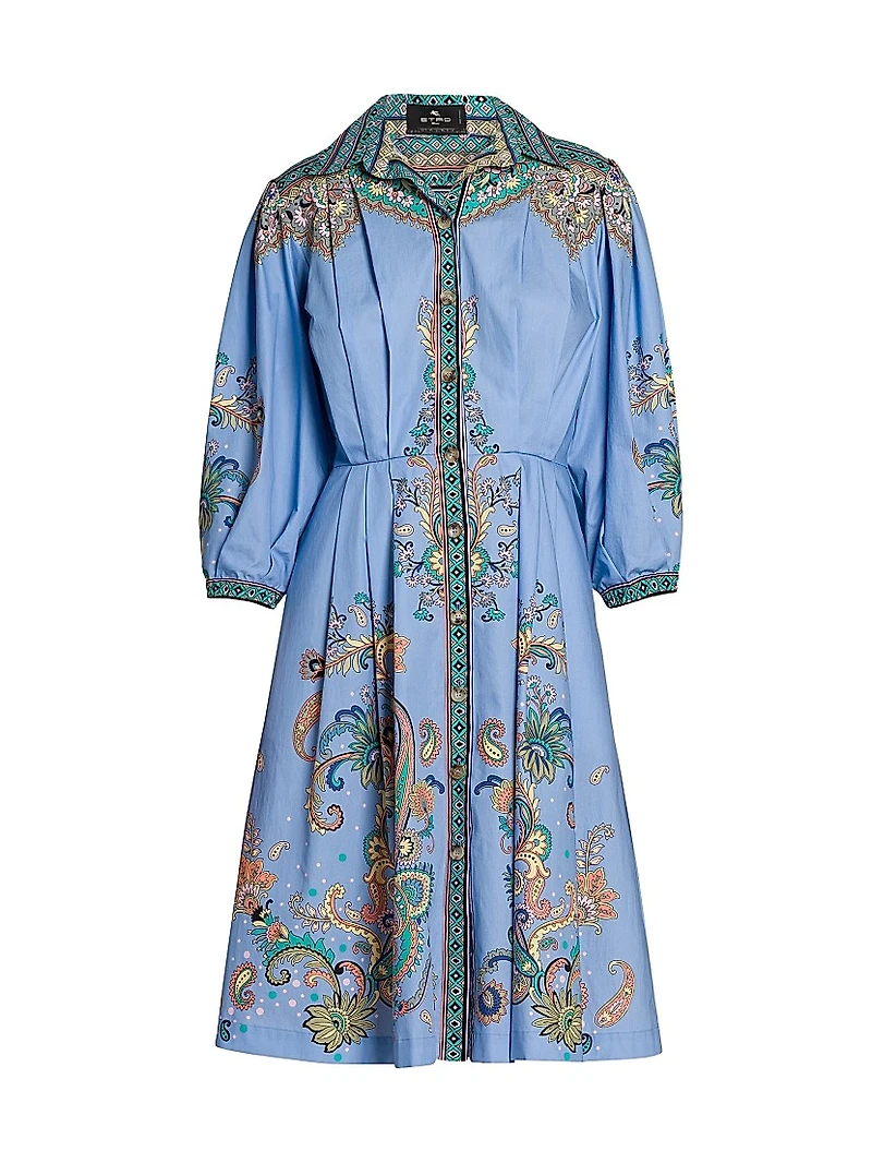 Paisley Cotton Poplin Shirtdress