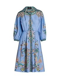 Paisley Cotton Poplin Shirtdress