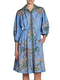 Paisley Cotton Poplin Shirtdress