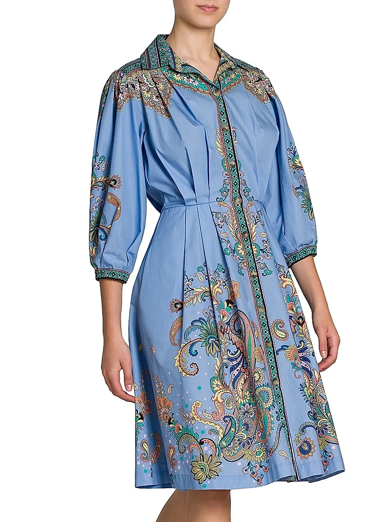 Paisley Cotton Poplin Shirtdress
