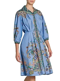 Paisley Cotton Poplin Shirtdress