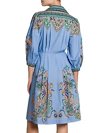 Paisley Cotton Poplin Shirtdress