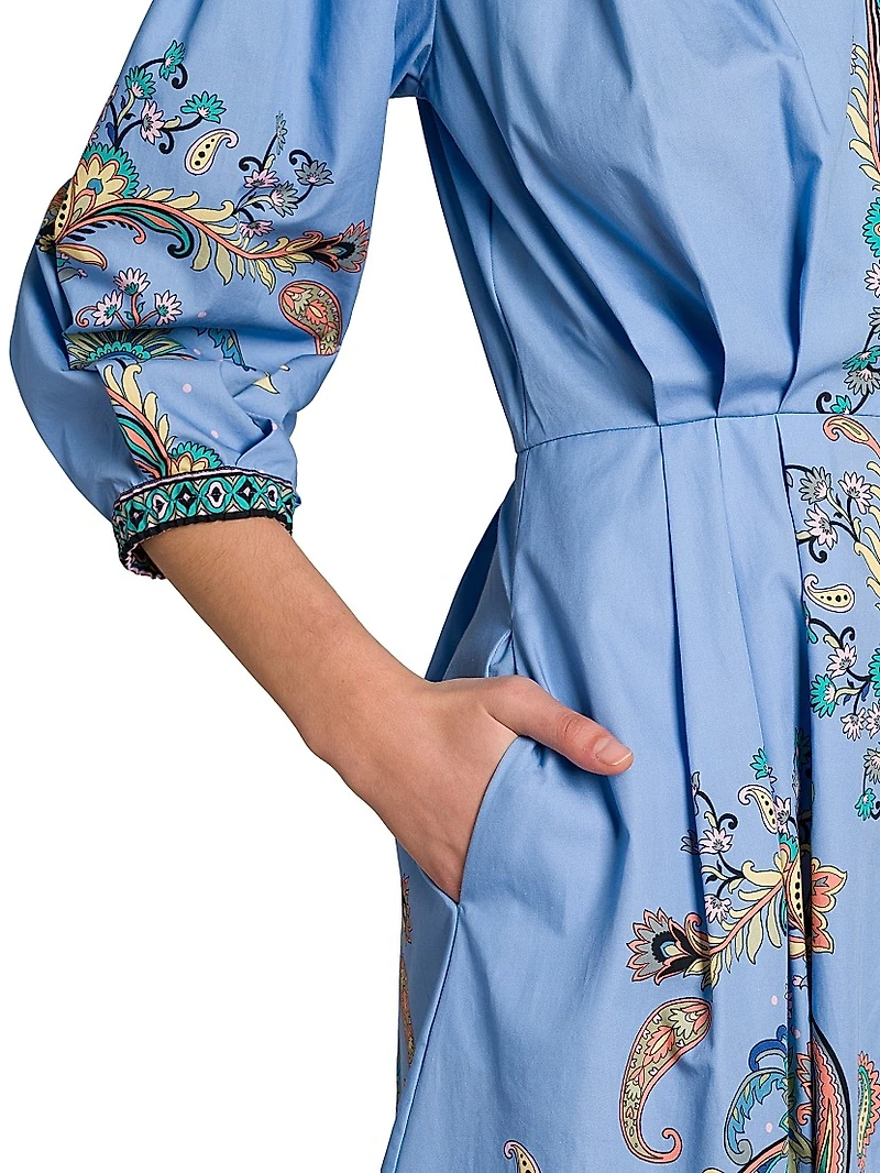Paisley Cotton Poplin Shirtdress