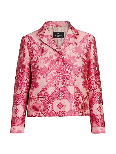 Medallion Brocade Crop Jacket