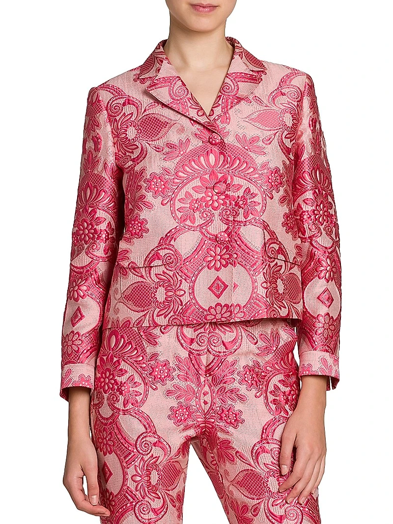 Medallion Brocade Crop Jacket