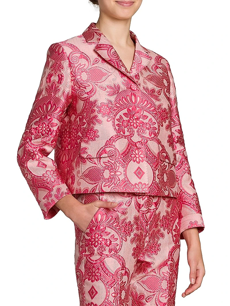 Medallion Brocade Crop Jacket