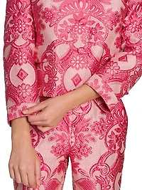 Medallion Brocade Crop Jacket