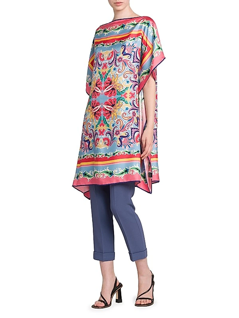 Summer Print Drape Tunic Top