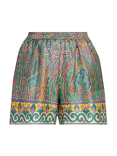 Arnica Print Silk Shorts