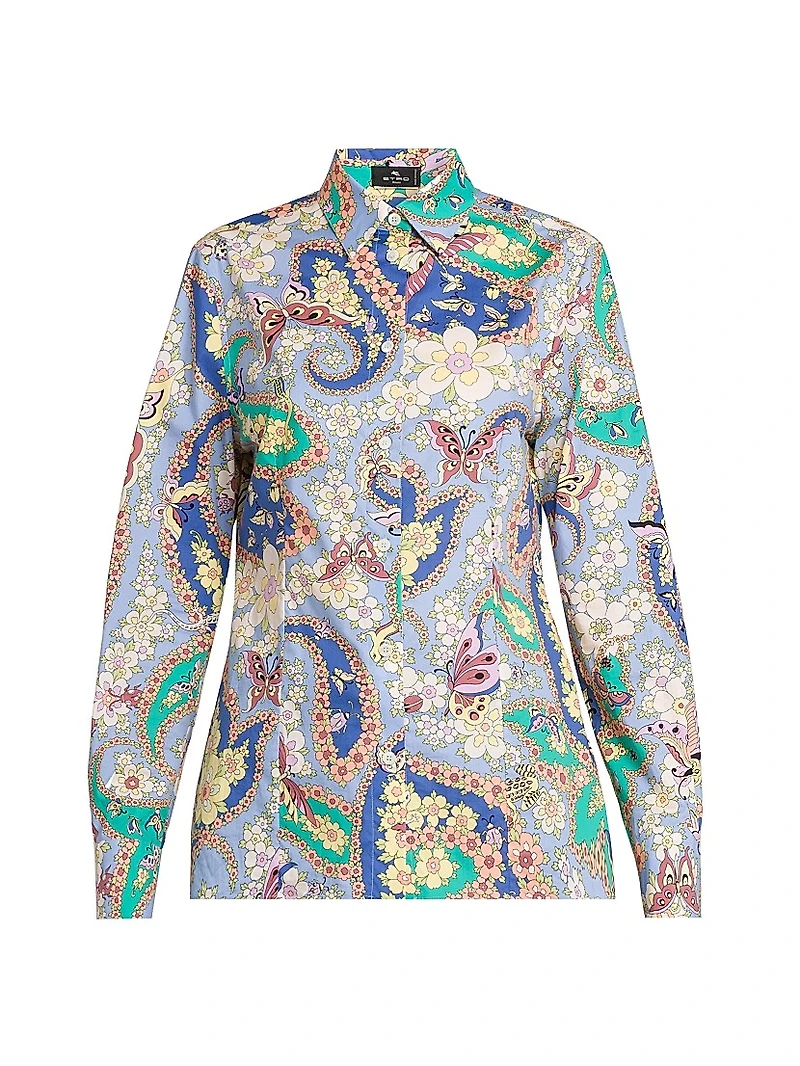 Lucky Charm Print Stretch Cotton Shirt