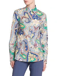 Lucky Charm Print Stretch Cotton Shirt
