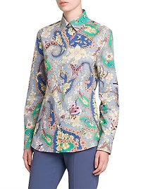 Lucky Charm Print Stretch Cotton Shirt