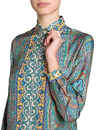 Arnica Print Silk Twill Blouse