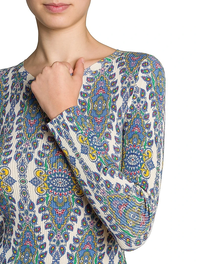 Medallion Long-Sleeve Top