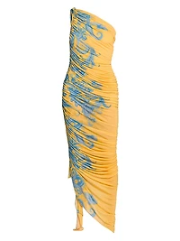 Summer Macroflower Ruched Gown