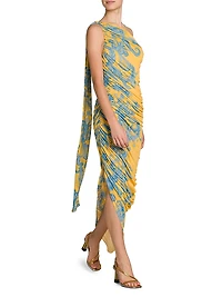 Summer Macroflower Ruched Gown