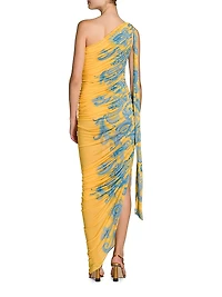 Summer Macroflower Ruched Gown