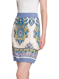 Medallion Silk Miniskirt
