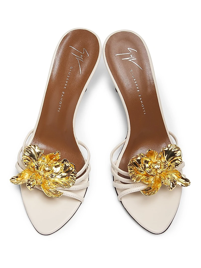 90MM Leather Slide Sandals