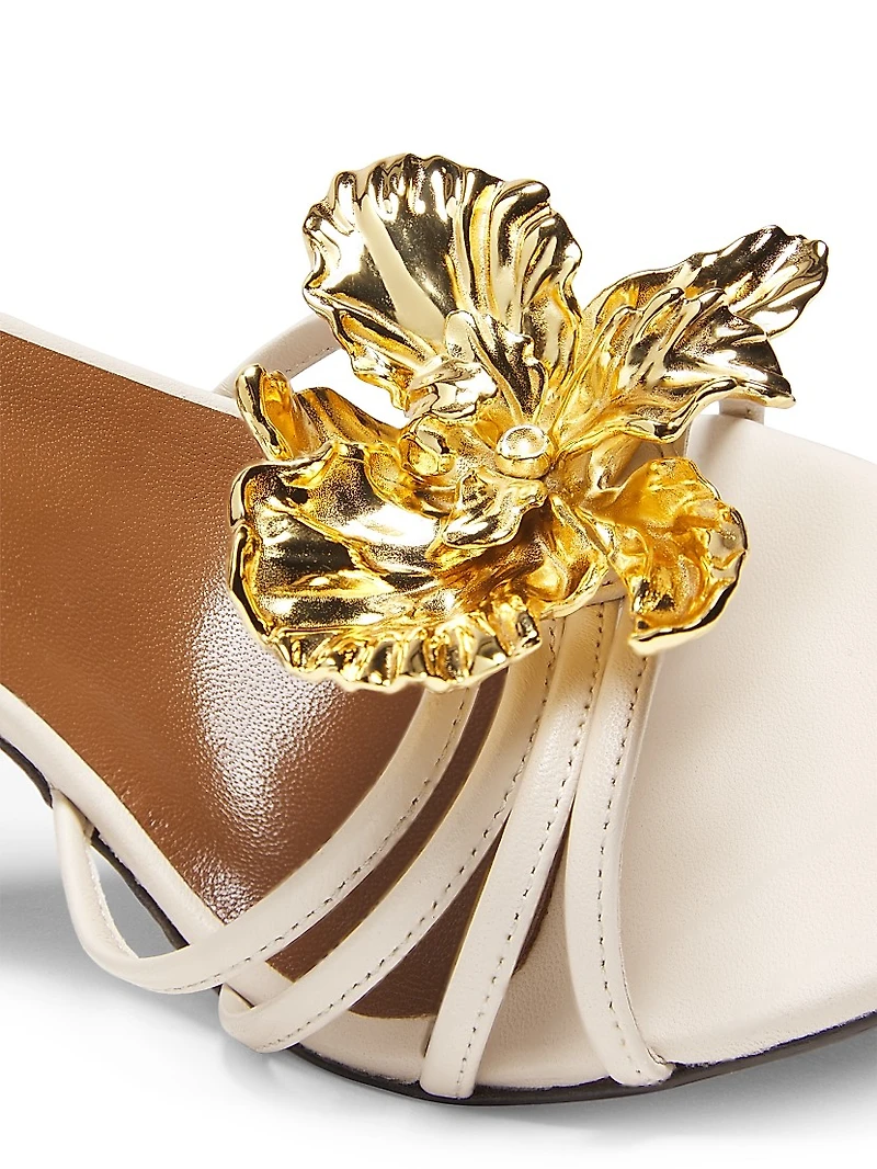 90MM Leather Slide Sandals