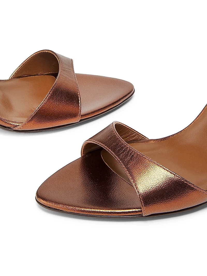 Sophie 90MM Metallic Leather Slingback Sandals