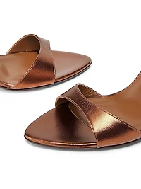 Sophie 90MM Metallic Leather Slingback Sandals