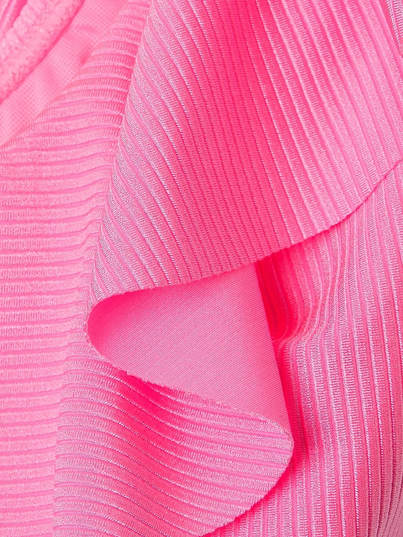 Ruffled One-Shoulder One-Piece Swimsuit