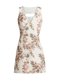 Georgia Floral Sleeveless Denim Minidress