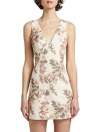 Georgia Floral Sleeveless Denim Minidress